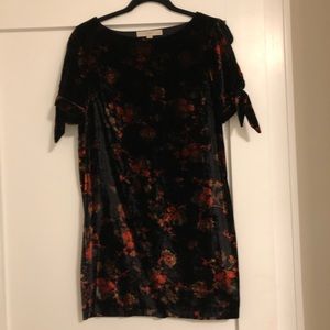 Loft velvet floral dress